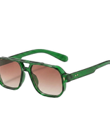 Unisex Doppelsteg-Aviator-Sonnenbrille in Grün