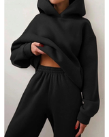 Ursula | Damen Jogginganzug mit Oversized Hoodie und Jogginghose in Schwarz