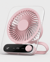 USB Ventilator mit Akku und Nachtlicht in Rosa