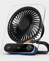 USB Ventilator mit Akku und Nachtlicht in Schwarz