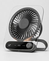 USB Ventilator mit Akku und Nachtlicht in Grau