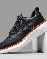 Marco | Herren Brogue Leder Sneaker Elegant Klassisch in Schwarz