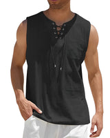 Valentin | Herren V-Ausschnitt Tank Top ärmellos in Schwarz