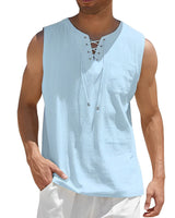 Valentin | Herren V-Ausschnitt Tank Top ärmellos in Himmelblau