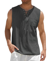 Valentin | Herren V-Ausschnitt Tank Top ärmellos in Kohle