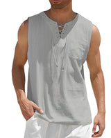 Valentin | Herren V-Ausschnitt Tank Top ärmellos in Grau