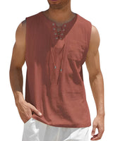 Valentin | Herren V-Ausschnitt Tank Top ärmellos in Rot