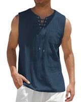 Valentin | Herren V-Ausschnitt Tank Top ärmellos in Marineblau
