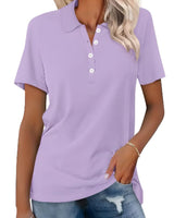 Valeria | Damen Kurzarm Poloshirt in Lila