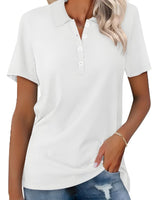 Valeria | Damen Kurzarm Poloshirt in Weiß