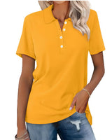 Valeria | Damen Kurzarm Poloshirt in Gelb