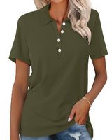 Valeria | Damen Kurzarm Poloshirt in Dunkelgrün