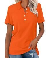 Valeria | Damen Kurzarm Poloshirt in Orange