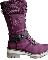 Valeria | Damen Orthopädische Stiefel Mit wasserdichte Design, Weichem Schaft Und Schnalle in Violett