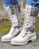 Valeria | Damen Orthopädische Stiefel Mit wasserdichte Design, Weichem Schaft Und Schnalle in Weiß