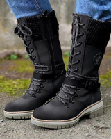 Valeria | Damen Orthopädische Stiefel Mit wasserdichte Design, Weichem Schaft Und Schnalle in Schwarz