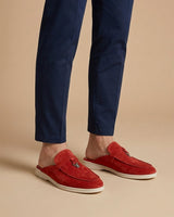 Edmund | Metallverzierung Gummisohle Loafer in Rot