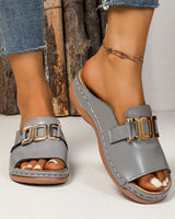 Mariya | Sandale Komfort mit Keilsohle in Grau