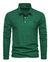 Klassiek Heren Poloshirt met Lange Mouwen - Felix in Grün