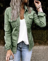Kiara | Denim Jacket in Dunkelgrün