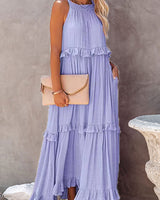 Amelia | Langes lockeres Sommerkleid in Hellviolett