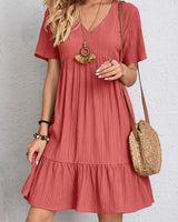 Bora | Figurschmeichelndes Sommerkleid in Hellrot