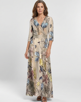 Margaret | Maxikleid mit drei Viertel Ärmeln und floralem Muster in Floral