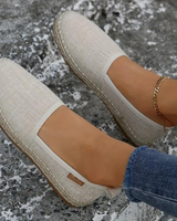Vellara | Damen Espadrilles Flache Schlupfschuhe in Beige