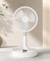 Ventilator klappbar mit Akku als Tisch & Standventilator in Weiß