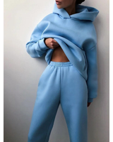 Veronika | Damen Jogginganzug mit Hoodie und Jogginghose, Zweiteiler in Blau