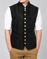 Vincent | Herren Trachtenweste mit moderne Design in Schwarz