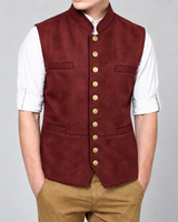 Vincent | Herren Trachtenweste mit moderne Design in Burgund