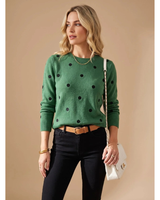 Violetta | Damen Strickpullover mit Punkten und Komfort in Grun