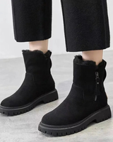 Vivienne | Damen Orthopädische Gefütterte Stiefeletten Mit Reißverschluss in Schwarz