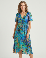 Zafrina | Midi-Kleid mit abstraktem Muster in Floral