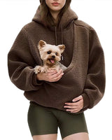 Rendall – Langarm-Hoodie Mit Tasche Für Haustiere in Braun