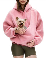 Rendall – Langarm-Hoodie Mit Tasche Für Haustiere in Rosa