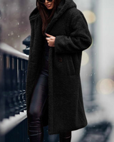 Amara Damen langer Wintermantel in Schwarz