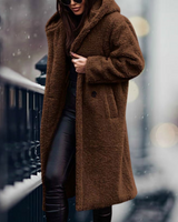 Amara Damen langer Wintermantel in Braun