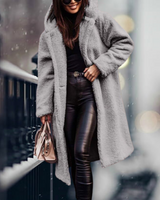 Amara Damen langer Wintermantel in Grau