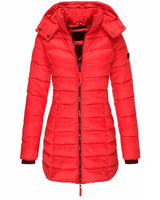 Damen warme Daunenjacke mit Kapuze Olivia in Rot