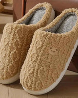 Warme Hausschuhe Damen in Khaki