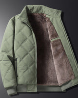 Winterjacke Herren Gesteppt mit Fleecefutter in Grün