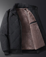 Winterjacke Herren Gesteppt mit Fleecefutter in Schwarz
