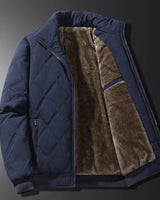 Winterjacke Herren Gesteppt mit Fleecefutter in Blau