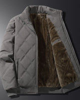 Winterjacke Herren Gesteppt mit Fleecefutter in Grau