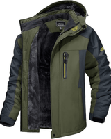 Winterjacke Herren Outdoor mit Fleecefutter in Grün