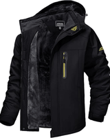 Winterjacke Herren Outdoor mit Fleecefutter in Schwarz