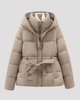 Winterjacke Mit Gürtel in Khaki