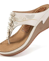 Angelina | Konturiertes Fußbett Fußgewölbestütze Sandalen in Weiß